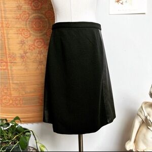 Les Copains Wool & Leather Paneled Skirt size 8